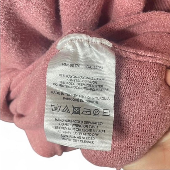 Anthropologie Stowe Postmark Dusty Pink V-Neck Wrap Tunic Sweater XL - Picture 6 of 6